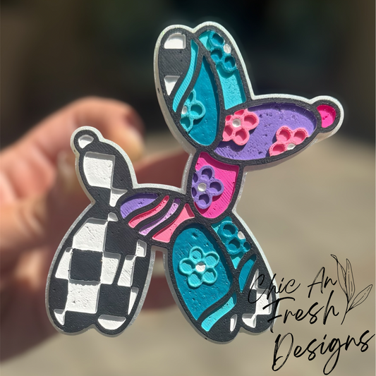 Checkered Balloon Dog